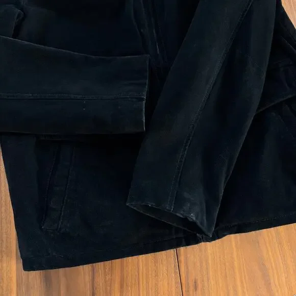 Vintage 90s Distressed Black Suede Leather Bomber Jacket Quilted Lining No Size - Picture 13 of 16